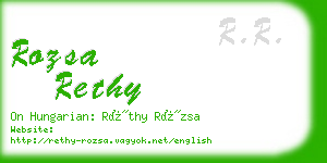 rozsa rethy business card